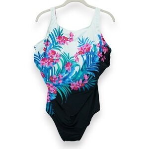 NWT Women's Great Lengths Fuji Isle‎ One-Piece Swimsuit Size 18 Floral Pattern